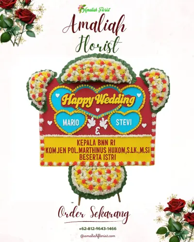 Karangan Papan Bunga Pernikahan di Tello Baru